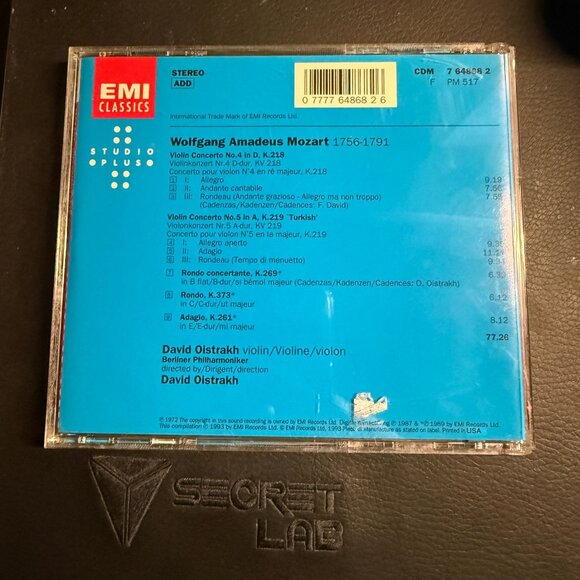 Mozart Violin Concertos Nos. 4 & 5 CD EMI Classics TESTED - Picture 2 of 2